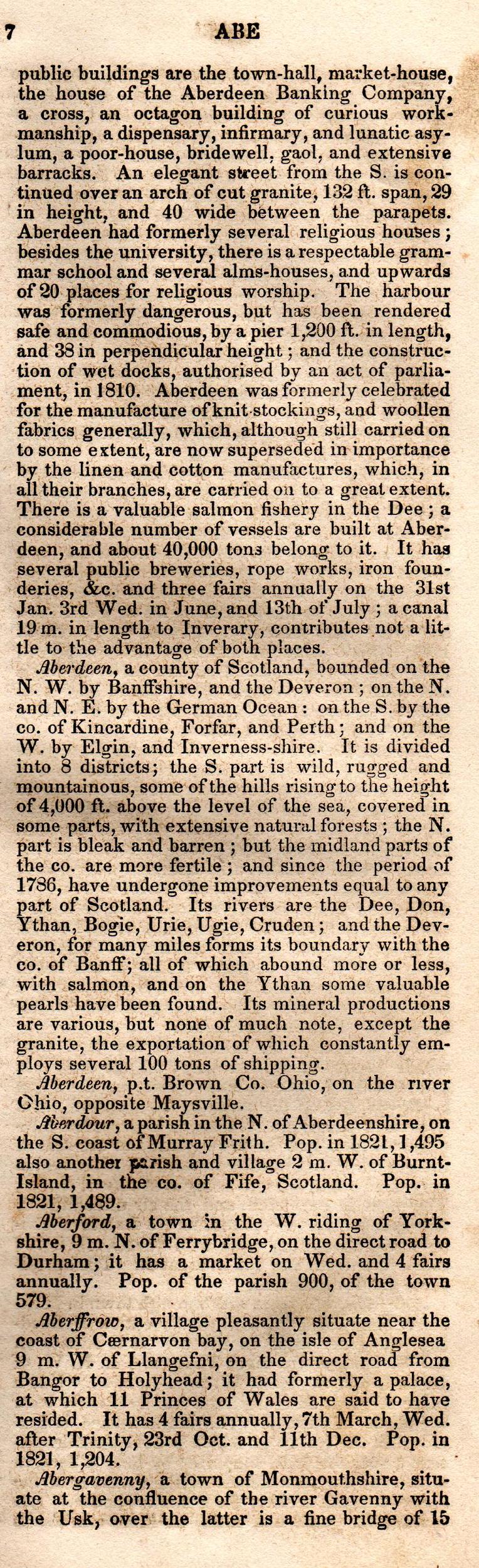 Brookes’ Universal Gazetteer (1850), Page 7 Right Column