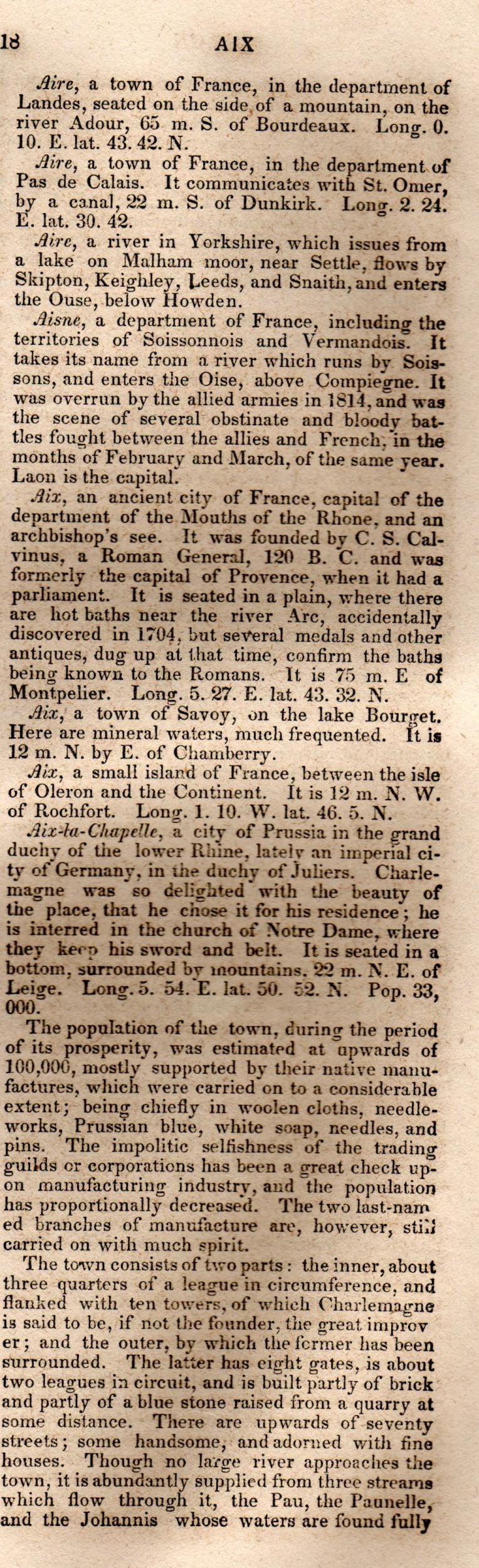 Brookes’ Universal Gazetteer (1850), Page 18 Right Column