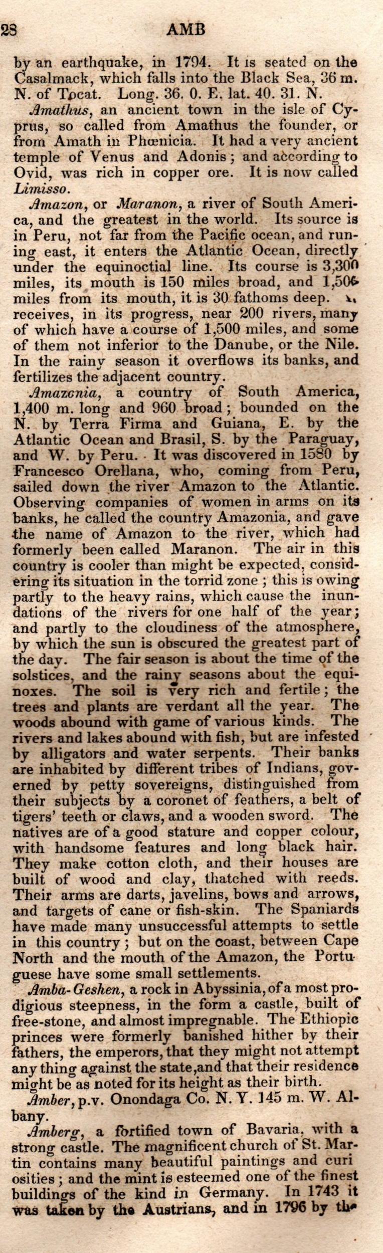 Brookes’ Universal Gazetteer (1850), Page 28 Right Column