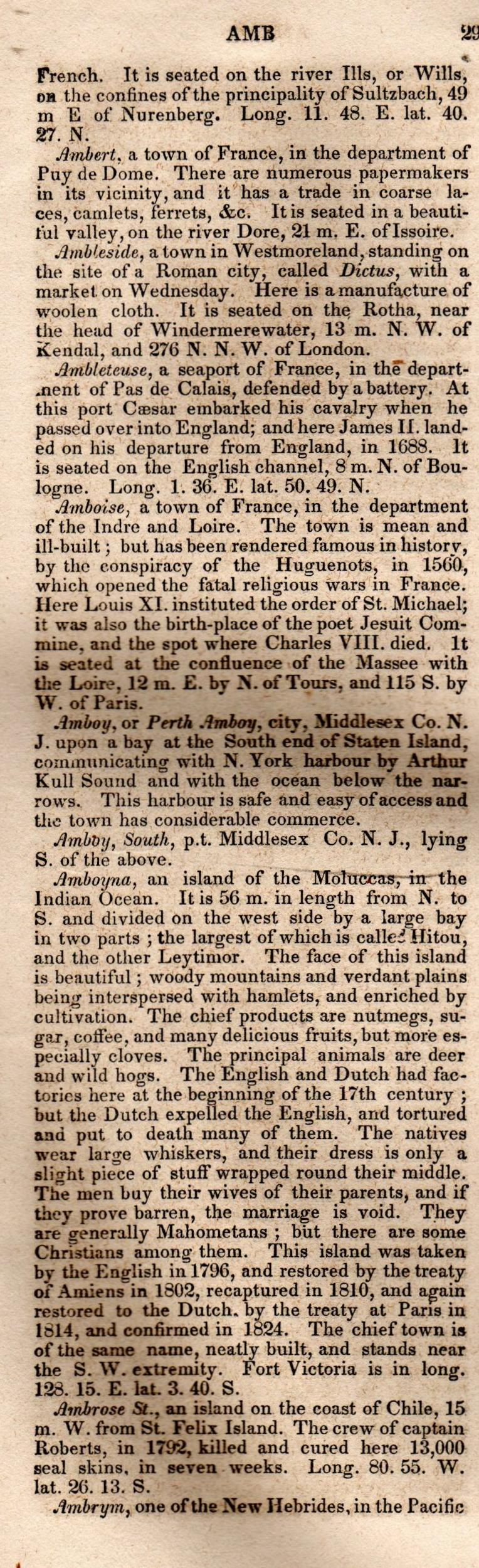 Brookes’ Universal Gazetteer (1850), Page 29 Left Column