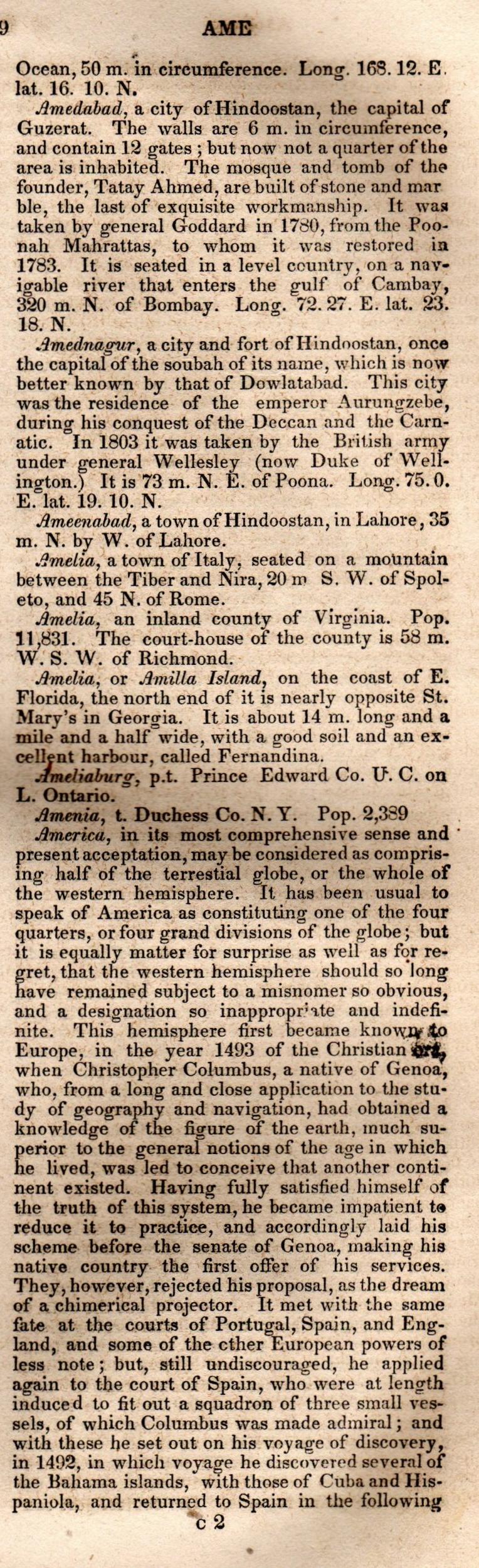 Brookes’ Universal Gazetteer (1850), Page 29 Right Column