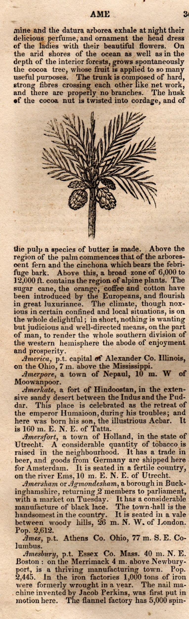 Brookes’ Universal Gazetteer (1850), Page 34 Left Column