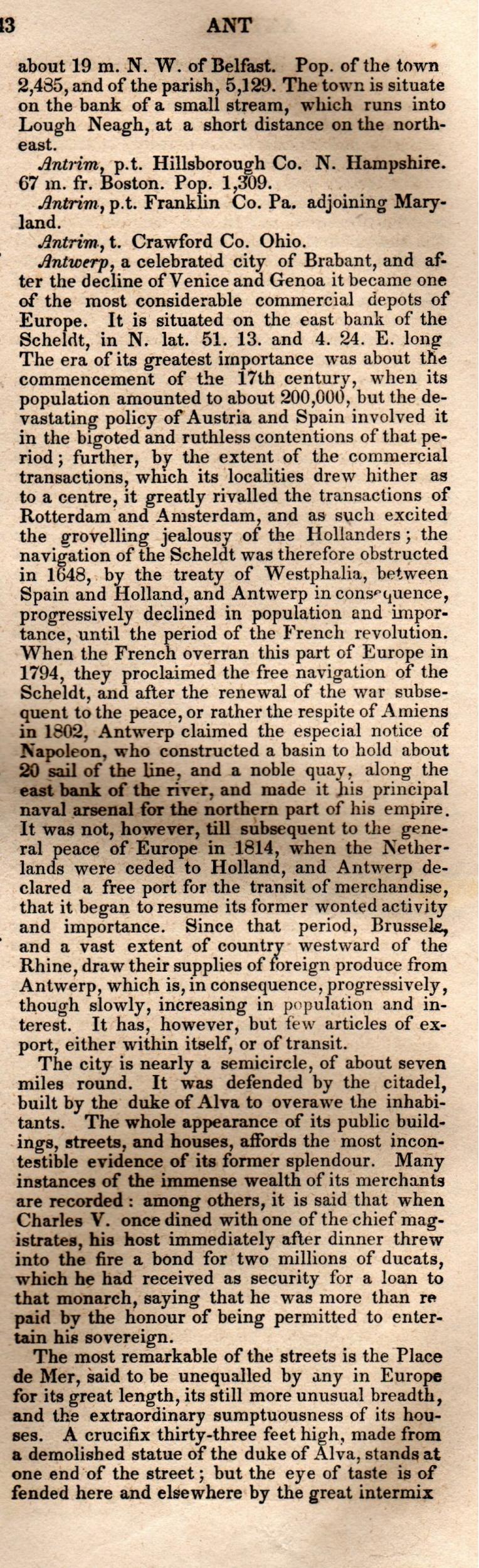 Brookes’ Universal Gazetteer (1850), Page 43 Right Column