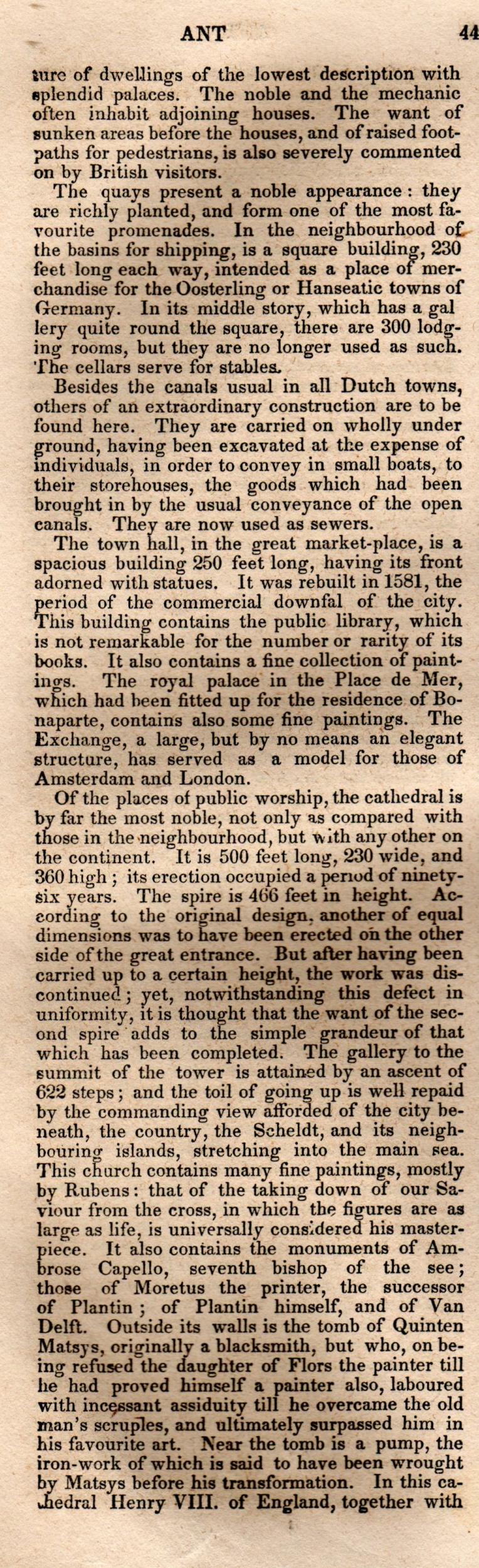 Brookes’ Universal Gazetteer (1850), Page 44 Left Column