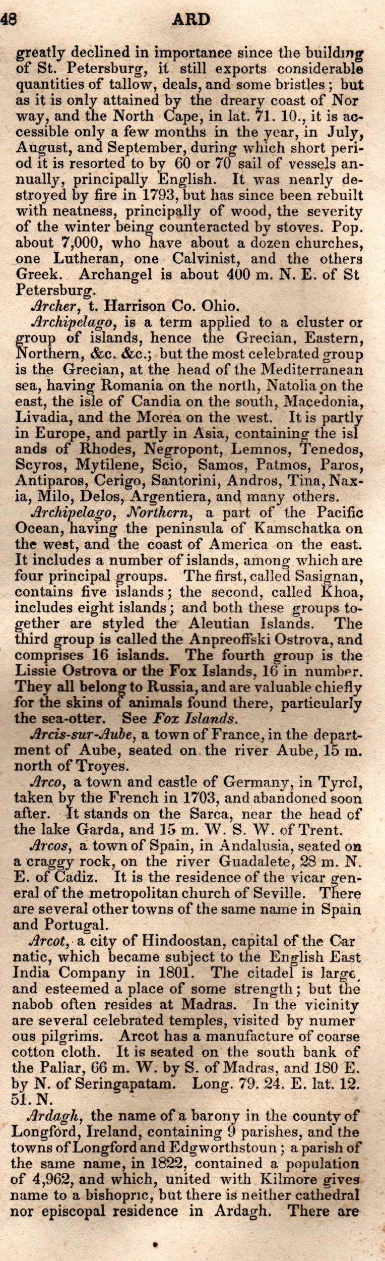 Brookes’ Universal Gazetteer (1850), Page 48 Right Column