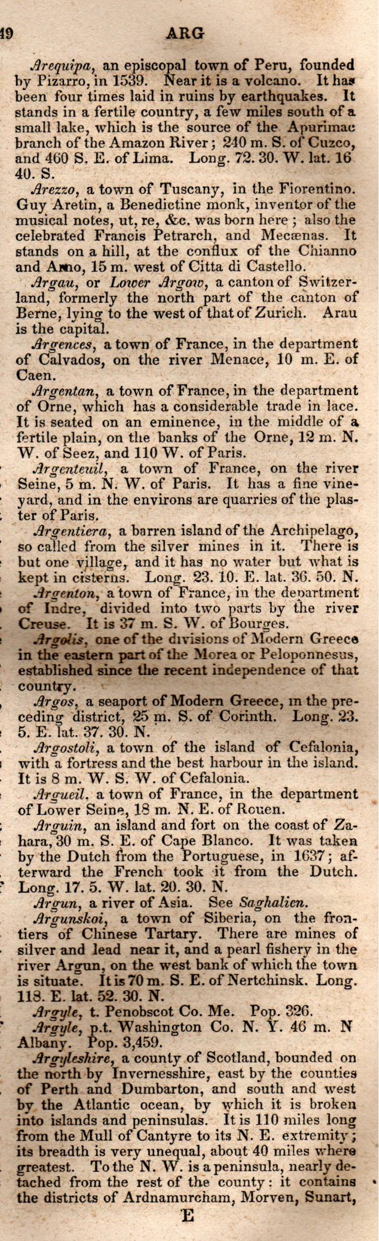 Brookes’ Universal Gazetteer (1850), Page 49 Right Column