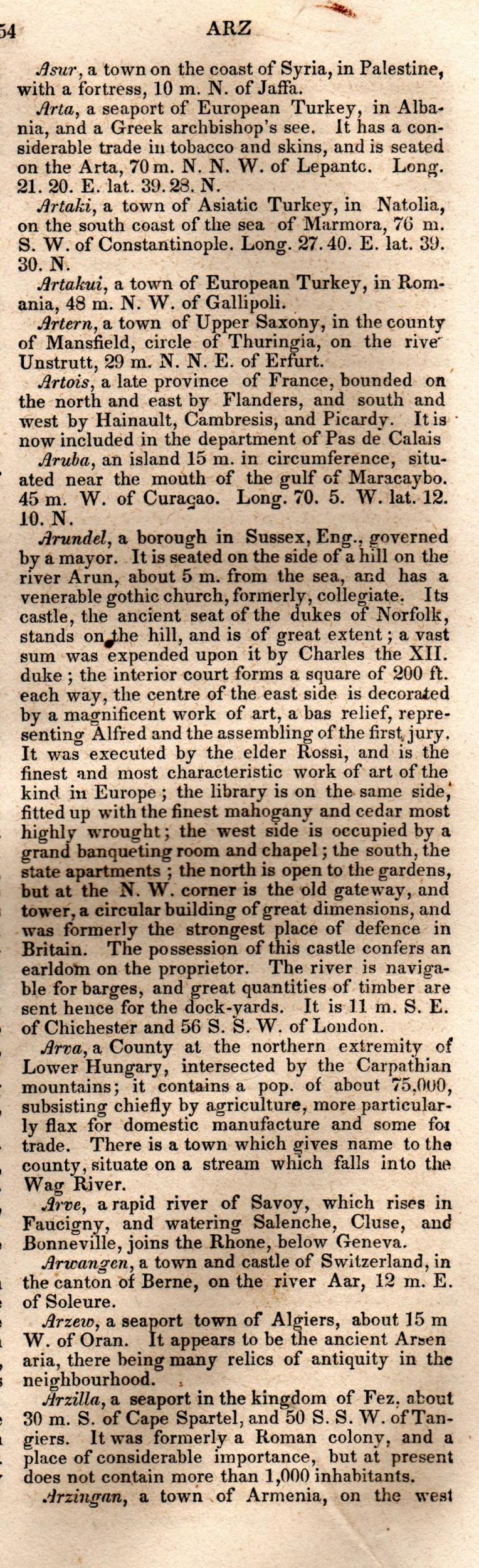 Brookes’ Universal Gazetteer (1850), Page 54 Right Column