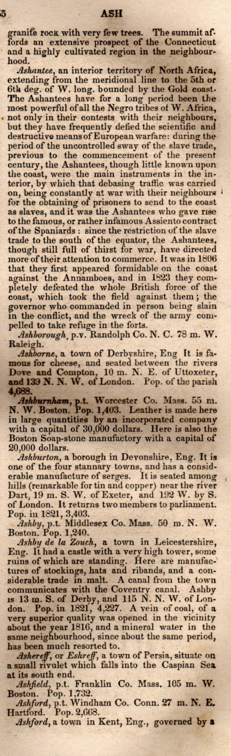 Brookes’ Universal Gazetteer (1850), Page 55 Right Column