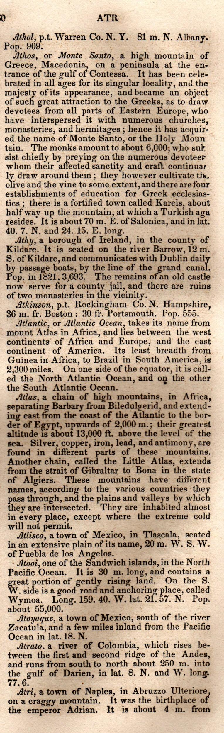 Brookes’ Universal Gazetteer (1850), Page 60 Right Column