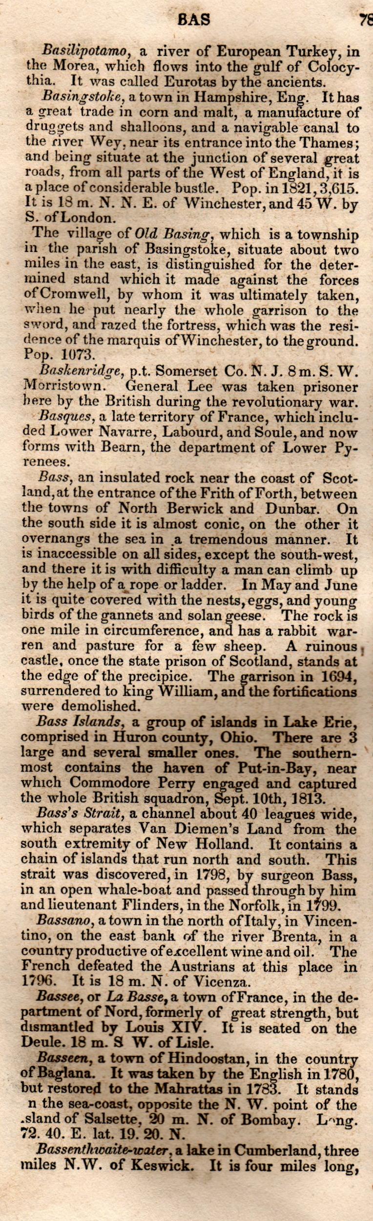 Brookes’ Universal Gazetteer (1850), Page 78 Left Column