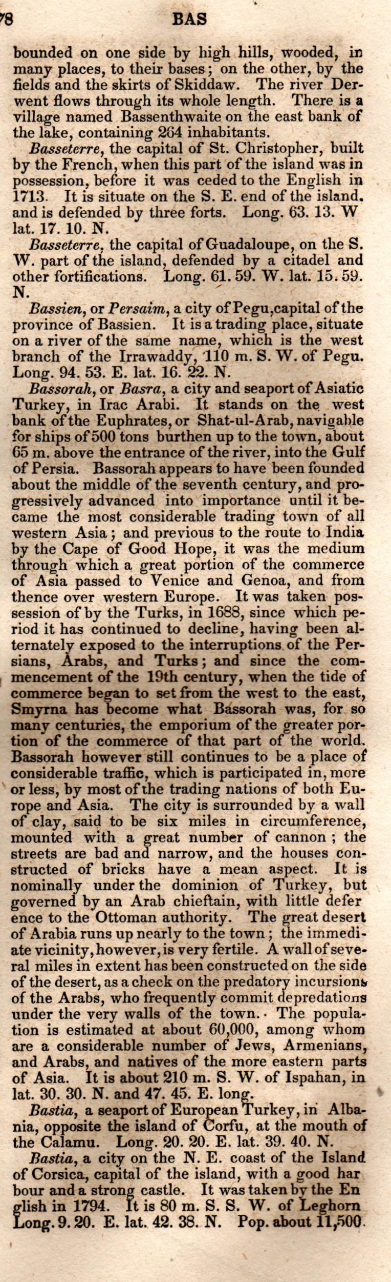 Brookes’ Universal Gazetteer (1850), Page 78 Right Column
