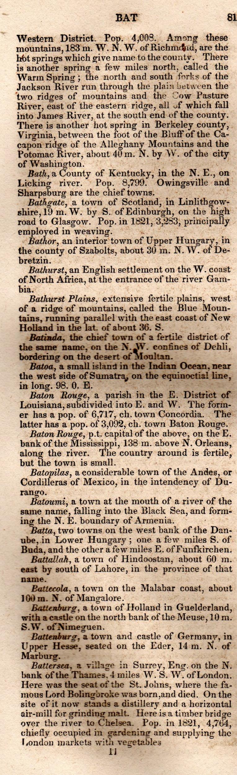 Brookes’ Universal Gazetteer (1850), Page 81 Left Column