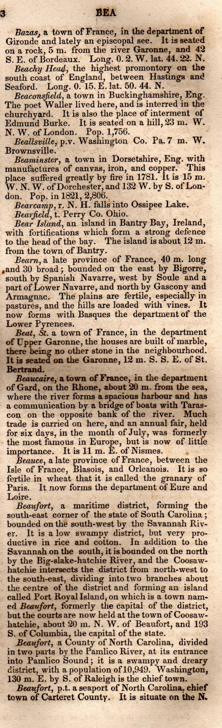 Brookes’ Universal Gazetteer (1850), Page 83 Right Column