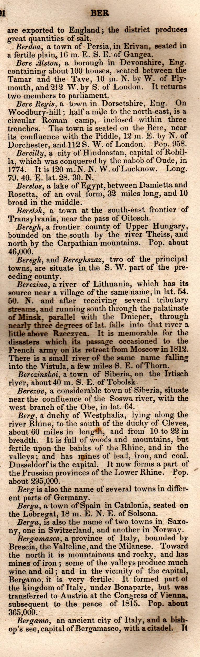 Brookes’ Universal Gazetteer (1850), Page 91 Right Column