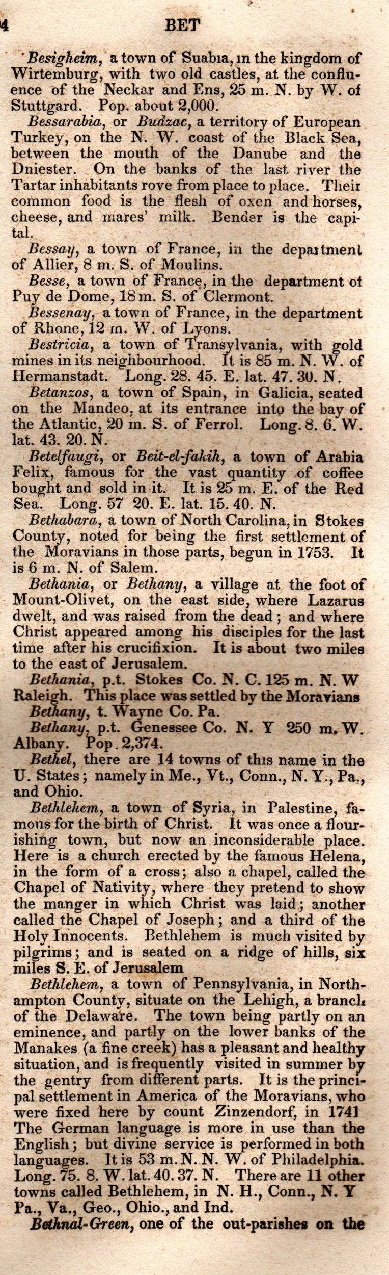 Brookes’ Universal Gazetteer (1850), Page 94 Right Column