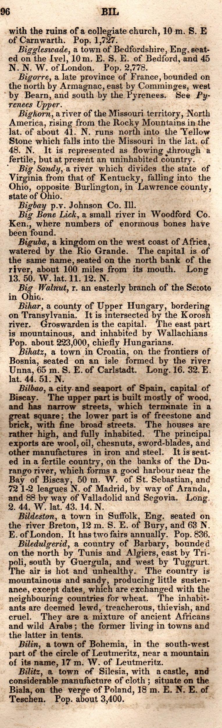 Brookes’ Universal Gazetteer (1850), Page 96 Right Column