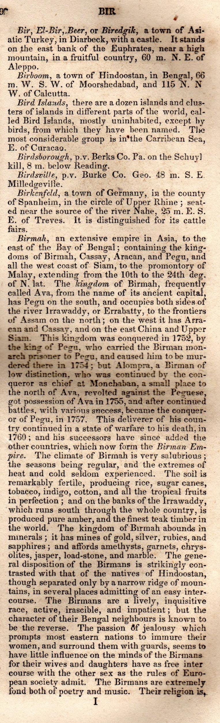 Brookes’ Universal Gazetteer (1850), Page 97 Right Column
