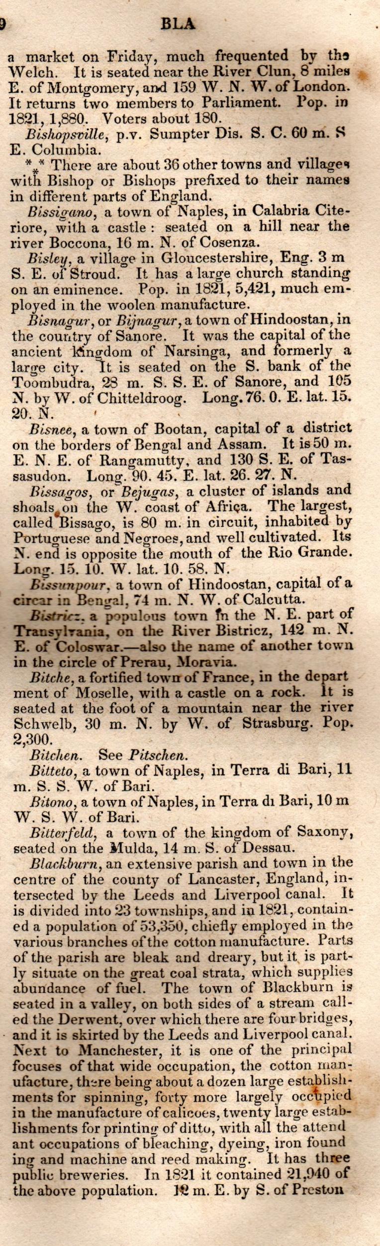 Brookes’ Universal Gazetteer (1850), Page 99 Right Column