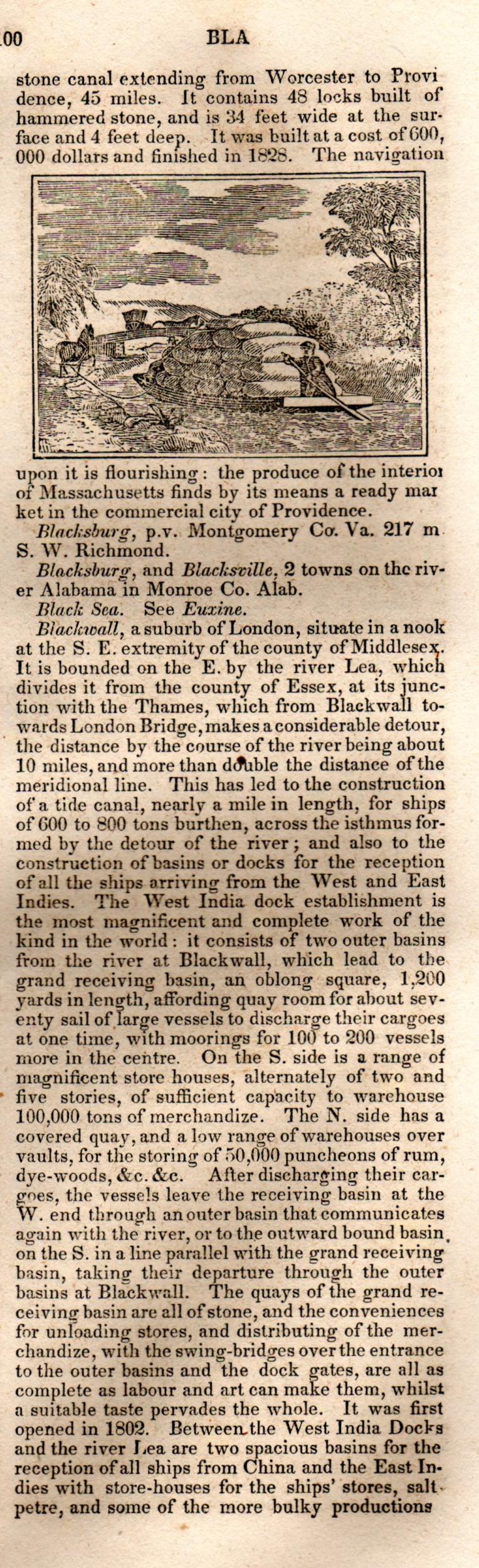Brookes’ Universal Gazetteer (1850), Page 100 Right Column