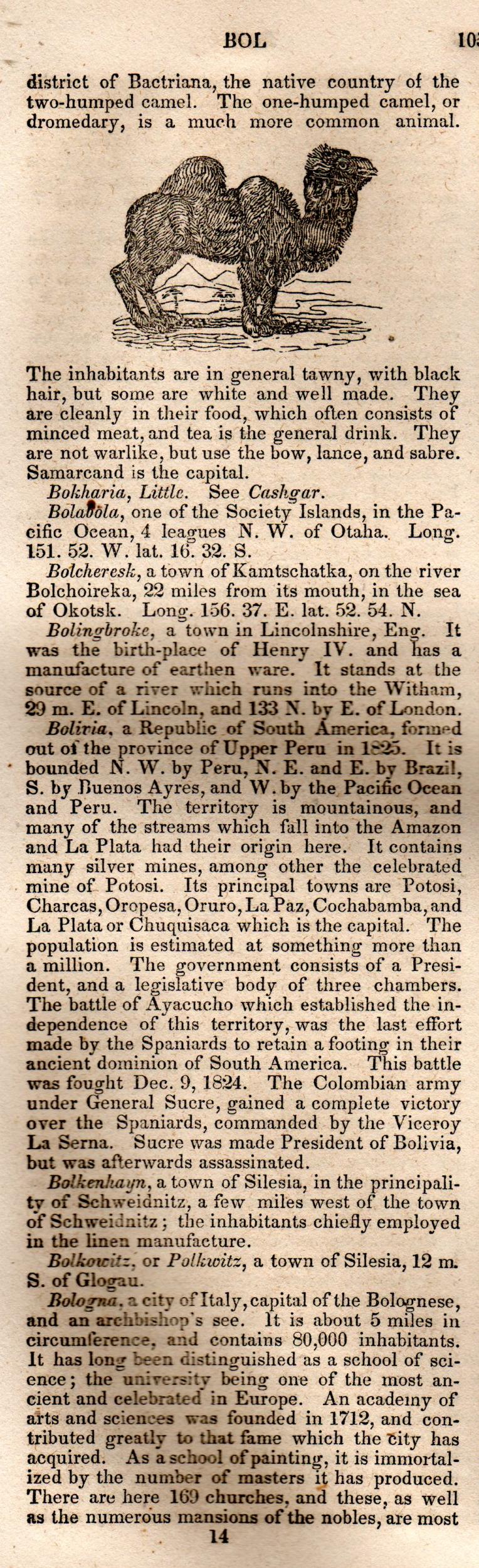 Brookes’ Universal Gazetteer (1850), Page 105 Left Column