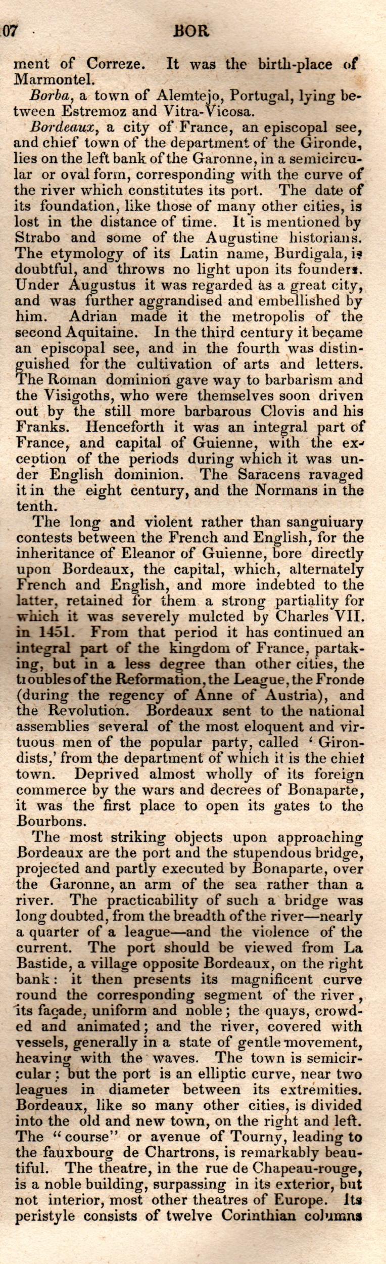 Brookes’ Universal Gazetteer (1850), Page 107 Right Column