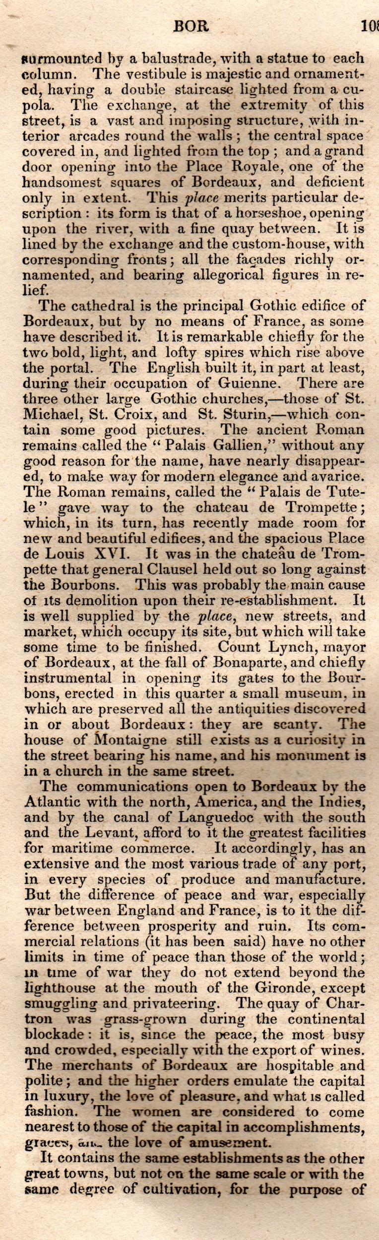 Brookes’ Universal Gazetteer (1850), Page 108 Left Column