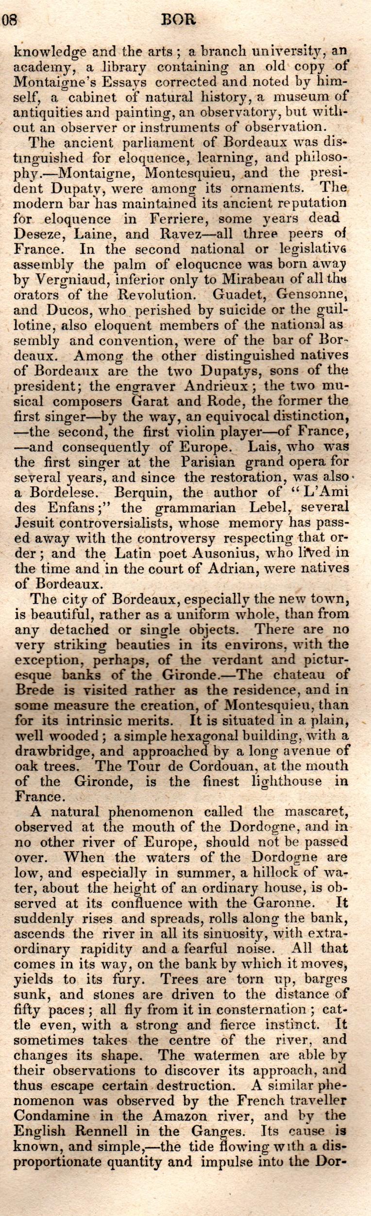 Brookes’ Universal Gazetteer (1850), Page 108 Right Column