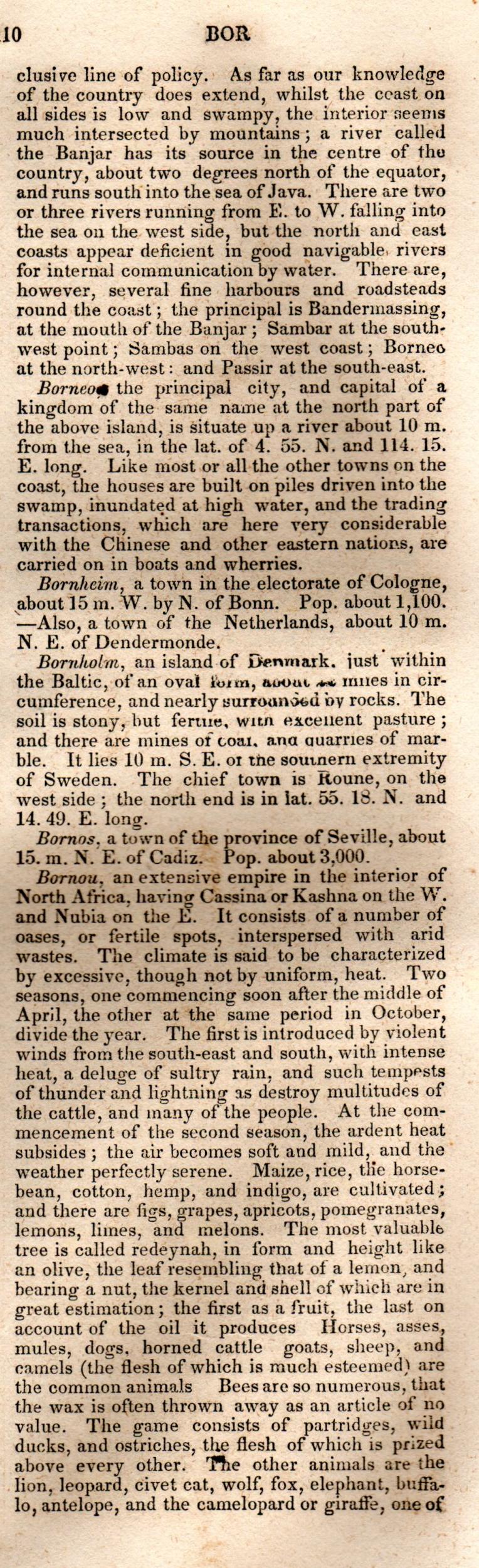 Brookes’ Universal Gazetteer (1850), Page 110 Right Column