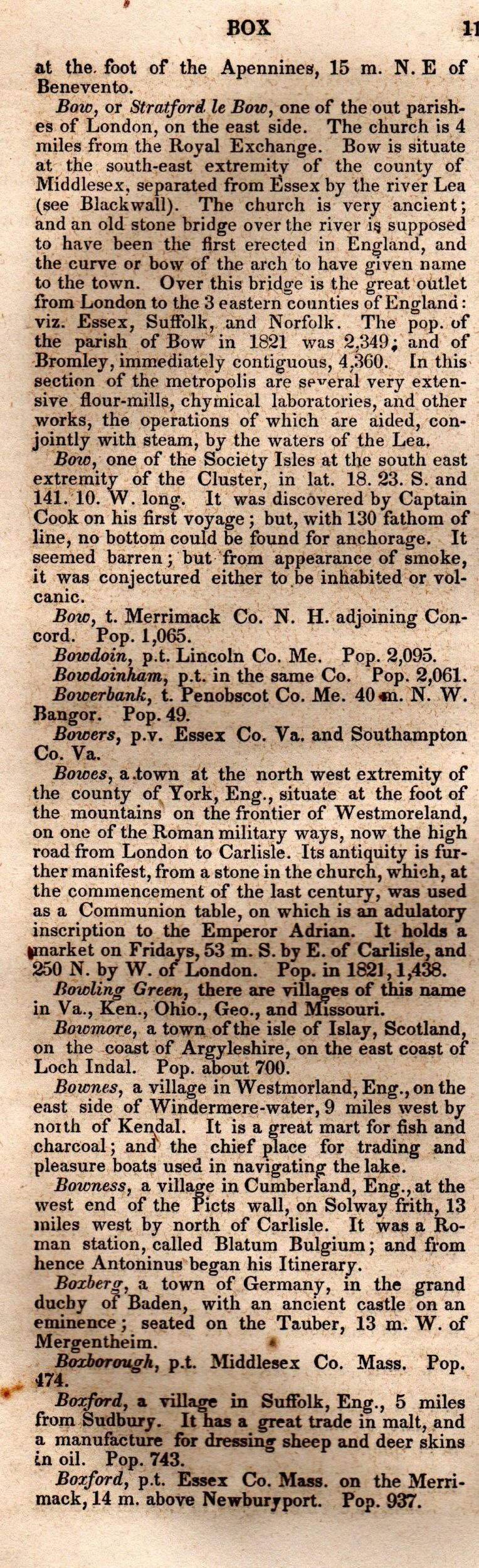 Brookes’ Universal Gazetteer (1850), Page 118 Left Column