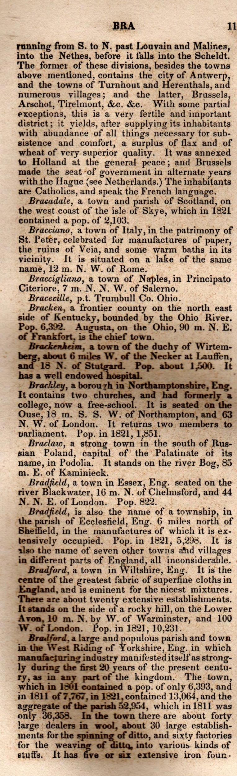 Brookes’ Universal Gazetteer (1850), Page 119 Left Column