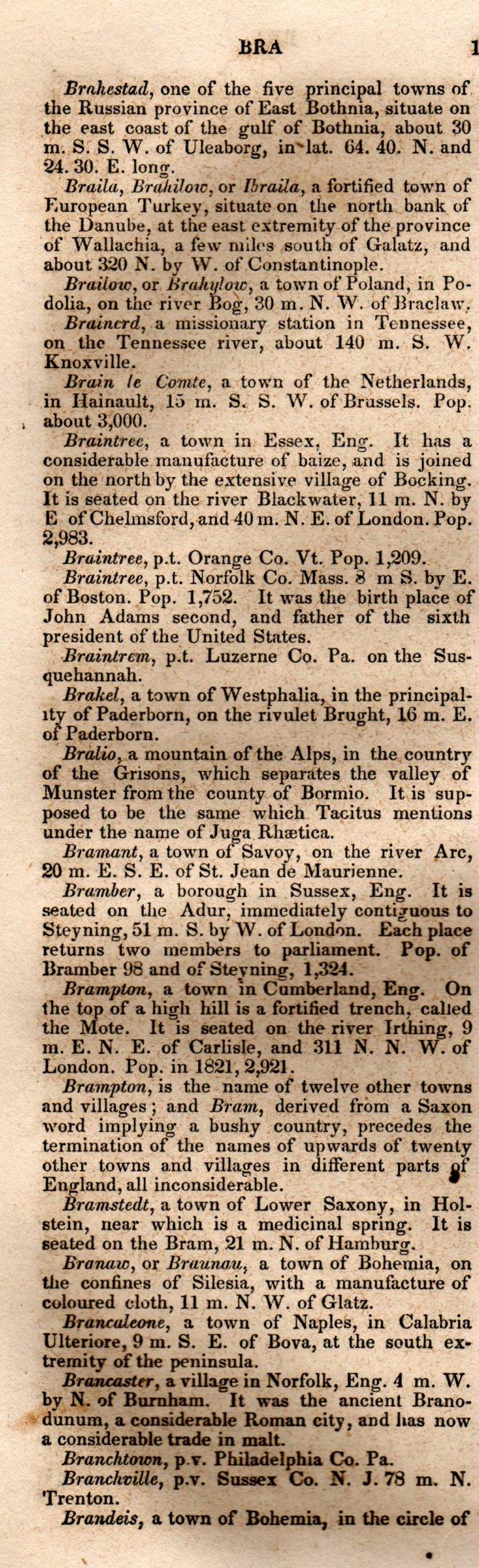 Brookes’ Universal Gazetteer (1850), Page 120 Left Column