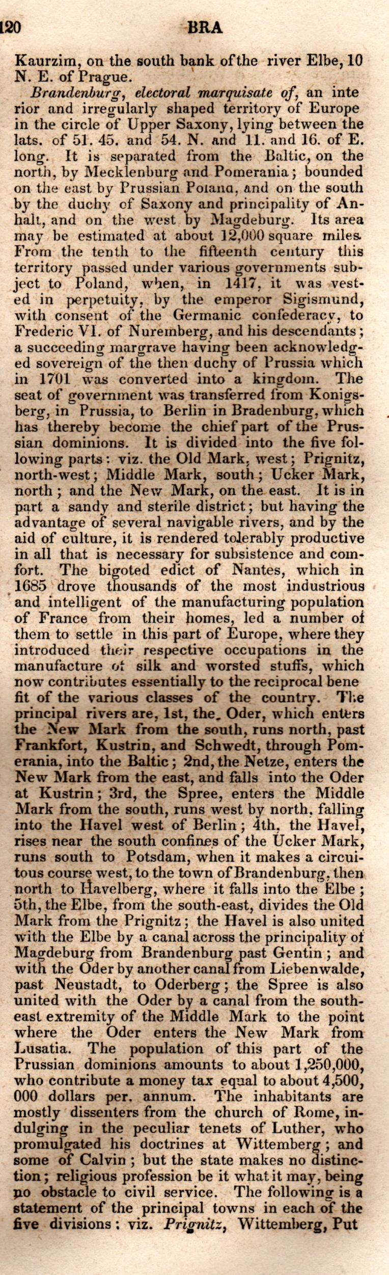 Brookes’ Universal Gazetteer (1850), Page 120 Right Column