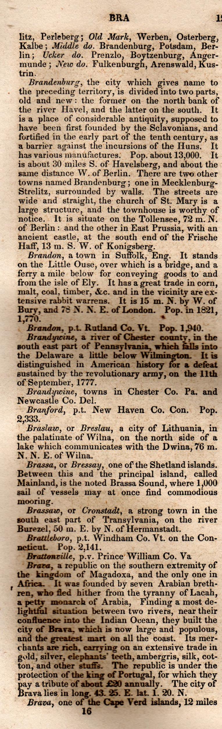 Brookes’ Universal Gazetteer (1850), Page 121 Left Column