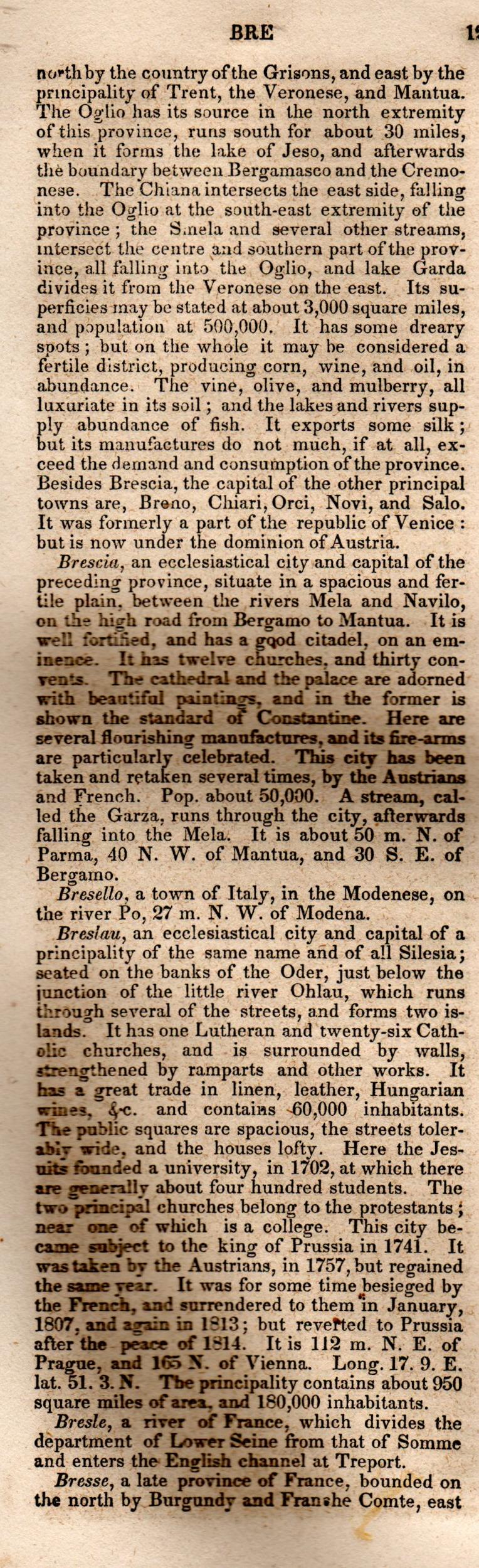 Brookes’ Universal Gazetteer (1850), Page 125 Left Column