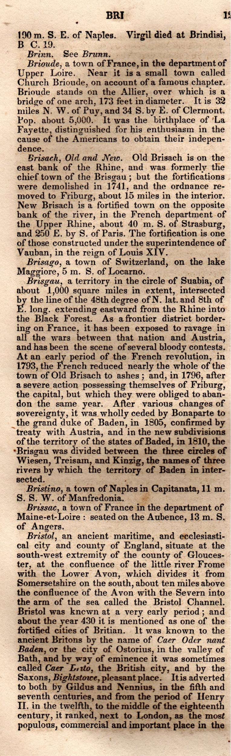 Brookes’ Universal Gazetteer (1850), Page 128 Left Column
