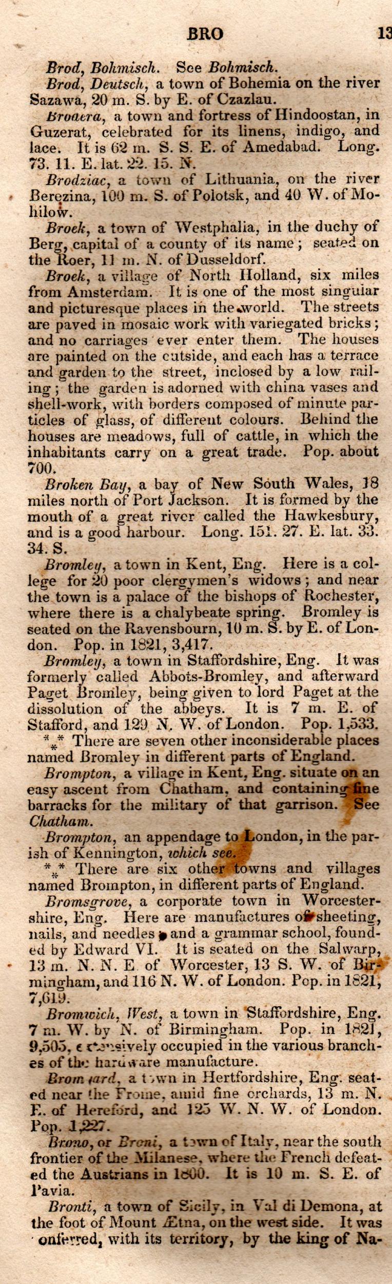 Brookes’ Universal Gazetteer (1850), Page 130 Left Column