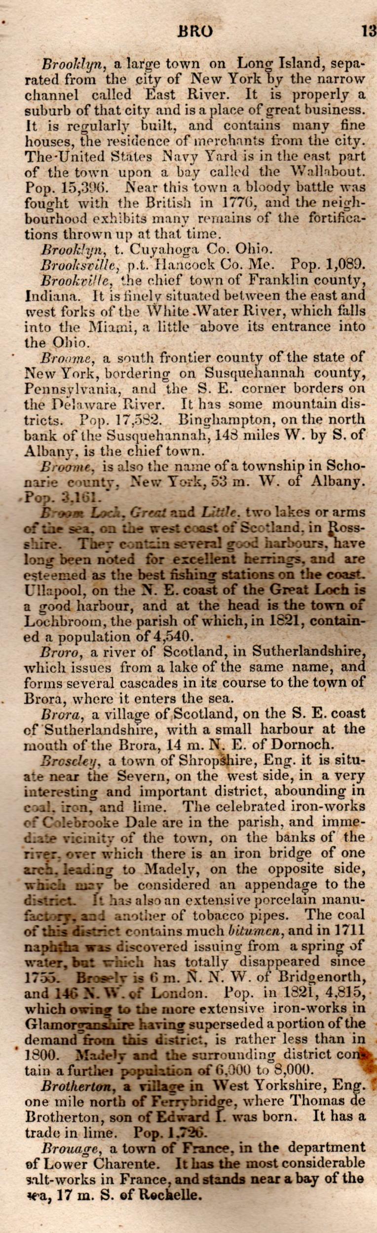 Brookes’ Universal Gazetteer (1850), Page 131 Left Column