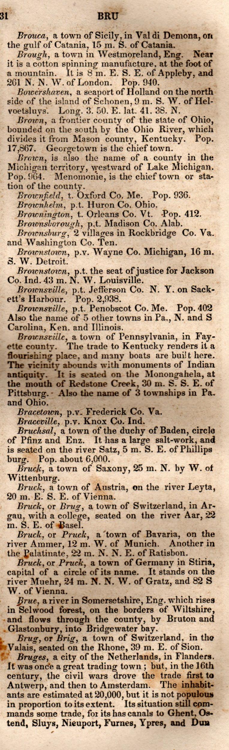 Brookes’ Universal Gazetteer (1850), Page 131 Right Column