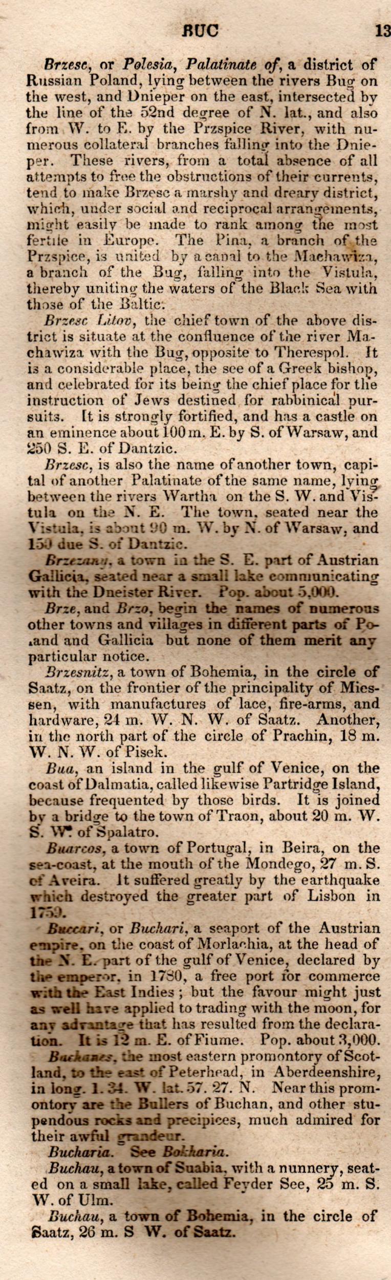 Brookes’ Universal Gazetteer (1850), Page 135 Left Column