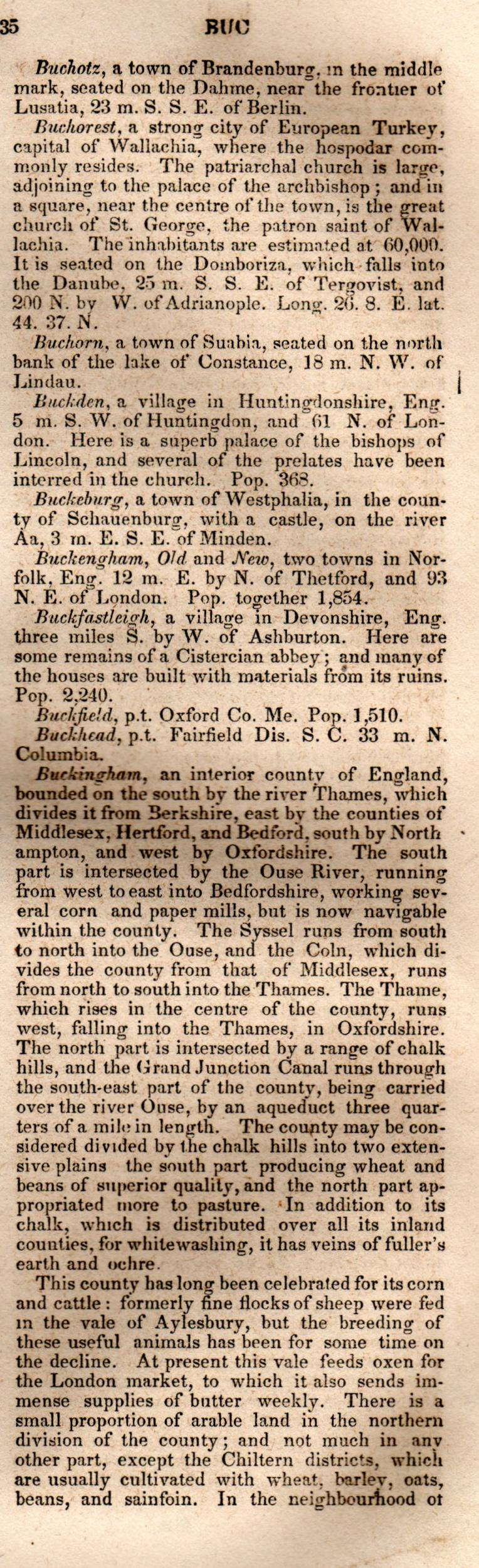Brookes’ Universal Gazetteer (1850), Page 135 Right Column