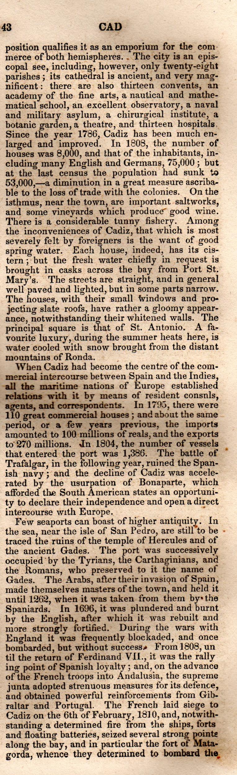 Brookes’ Universal Gazetteer (1850), Page 143 Right Column