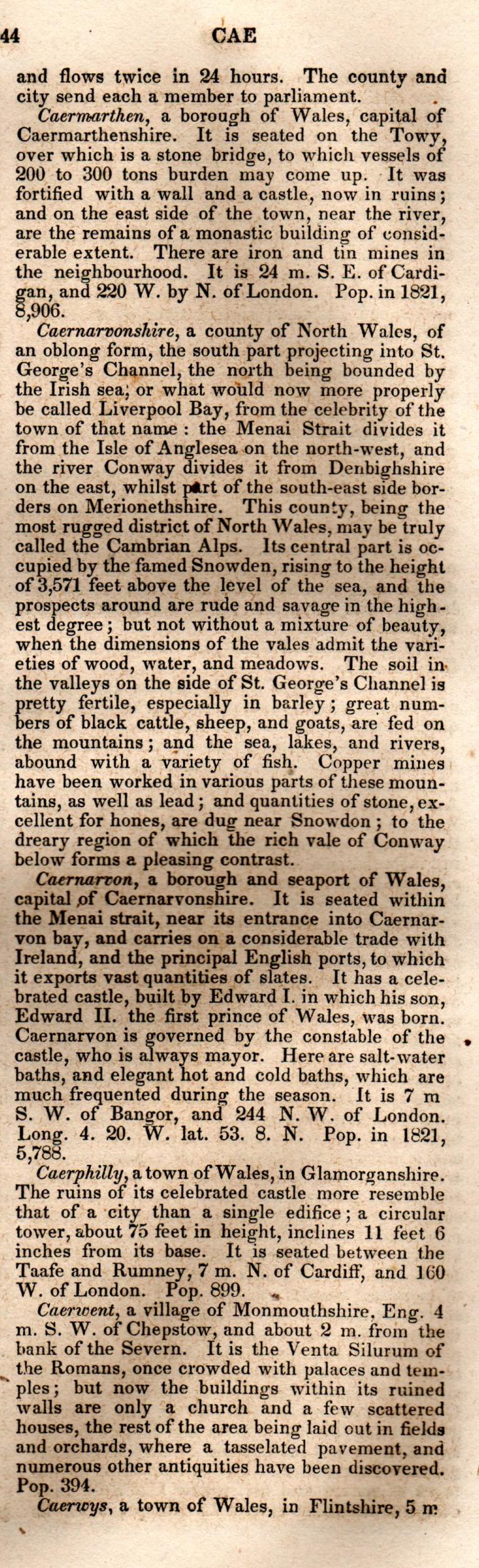 Brookes’ Universal Gazetteer (1850), Page 144 Right Column