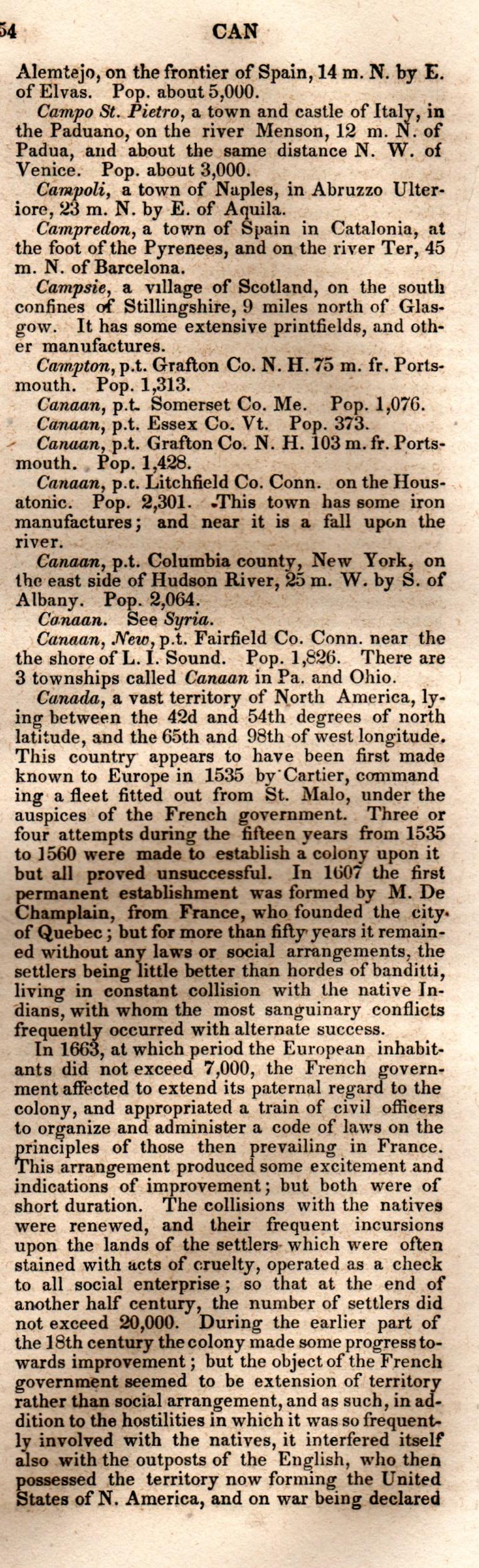 Brookes’ Universal Gazetteer (1850), Page 154 Right Column
