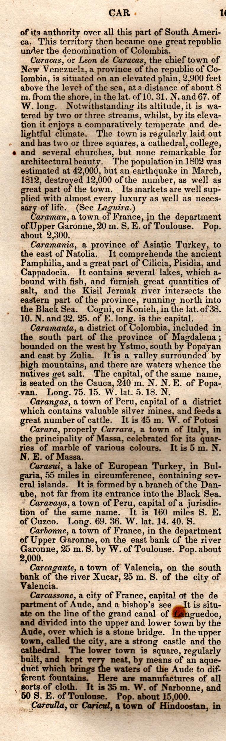 Brookes’ Universal Gazetteer (1850), Page 164 Left Column