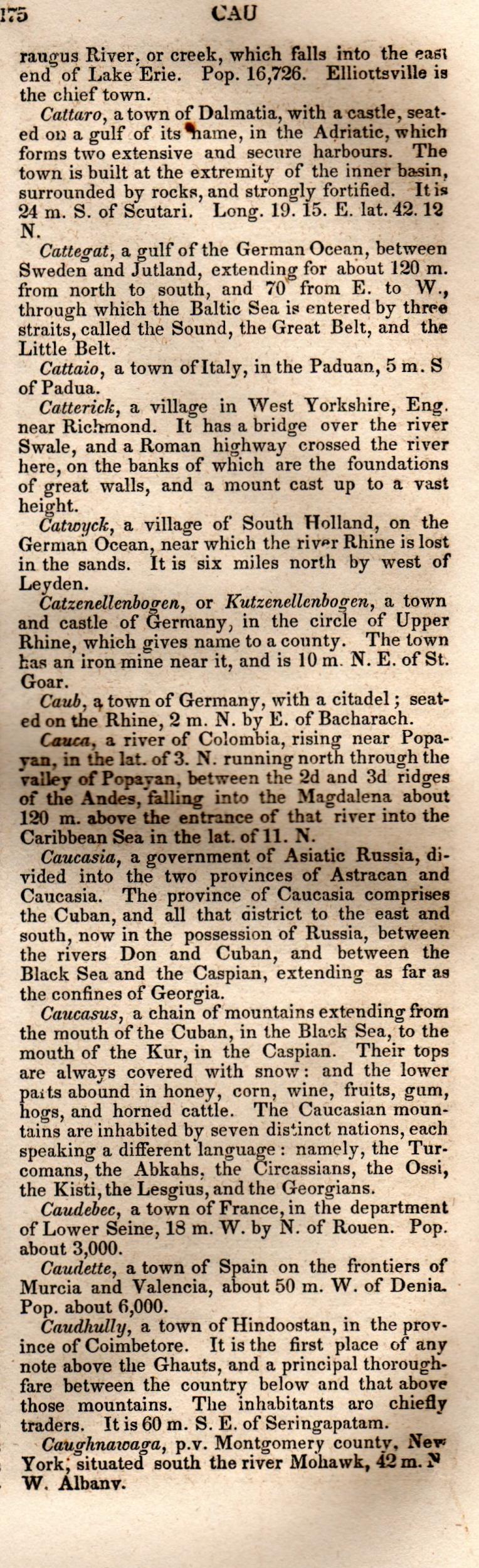 Brookes’ Universal Gazetteer (1850), Page 175 Right Column