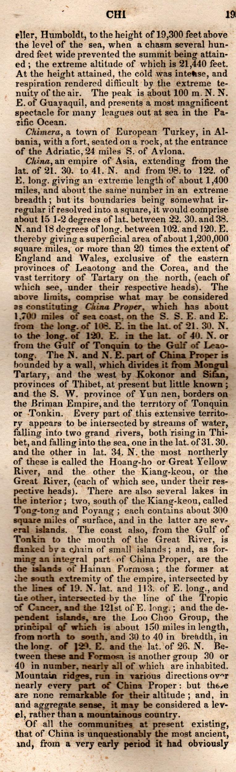 Brookes’ Universal Gazetteer (1850), Page 195 Left Column