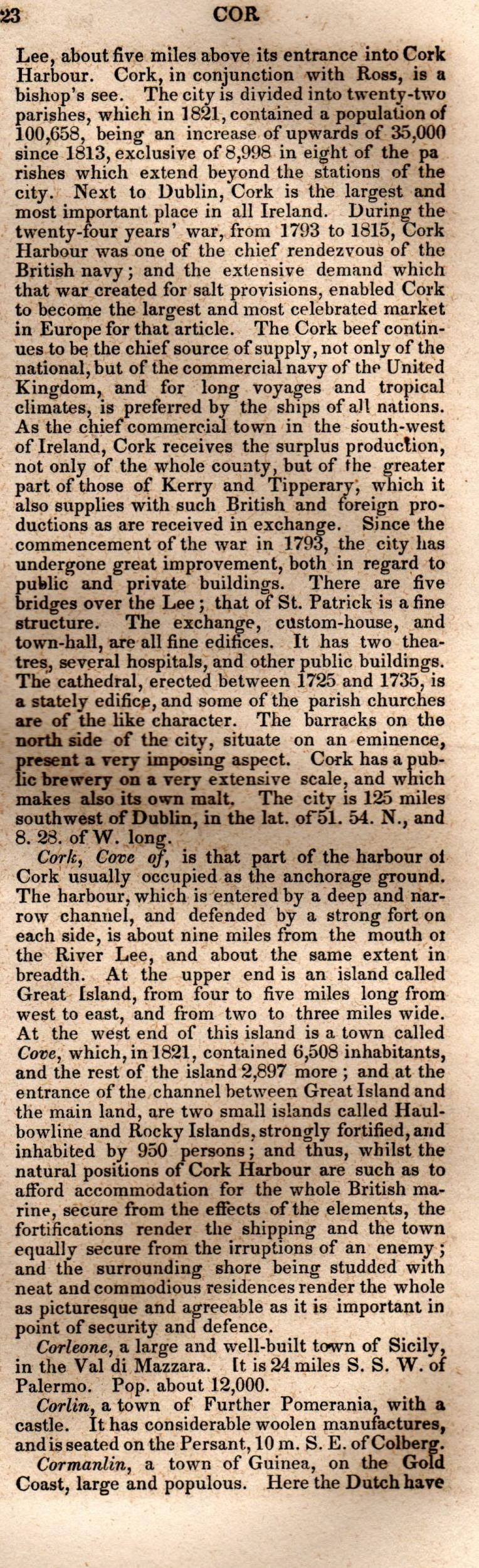 Brookes’ Universal Gazetteer (1850), Page 223 Right Column