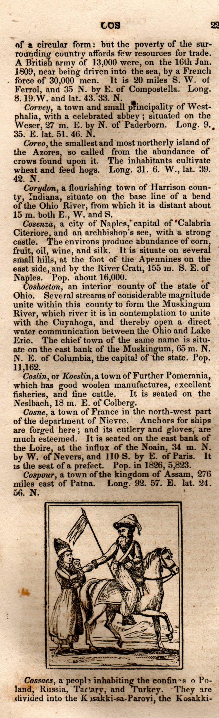 Brookes’ Universal Gazetteer (1850), Page 226 Left Column