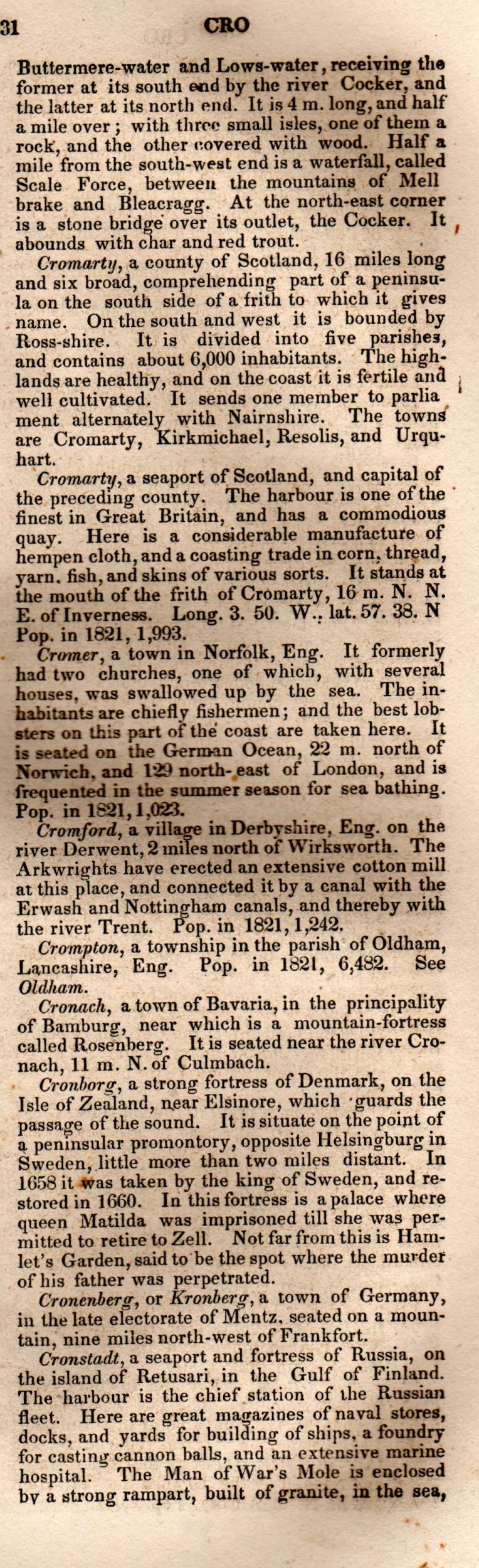 Brookes’ Universal Gazetteer (1850), Page 231 Right Column