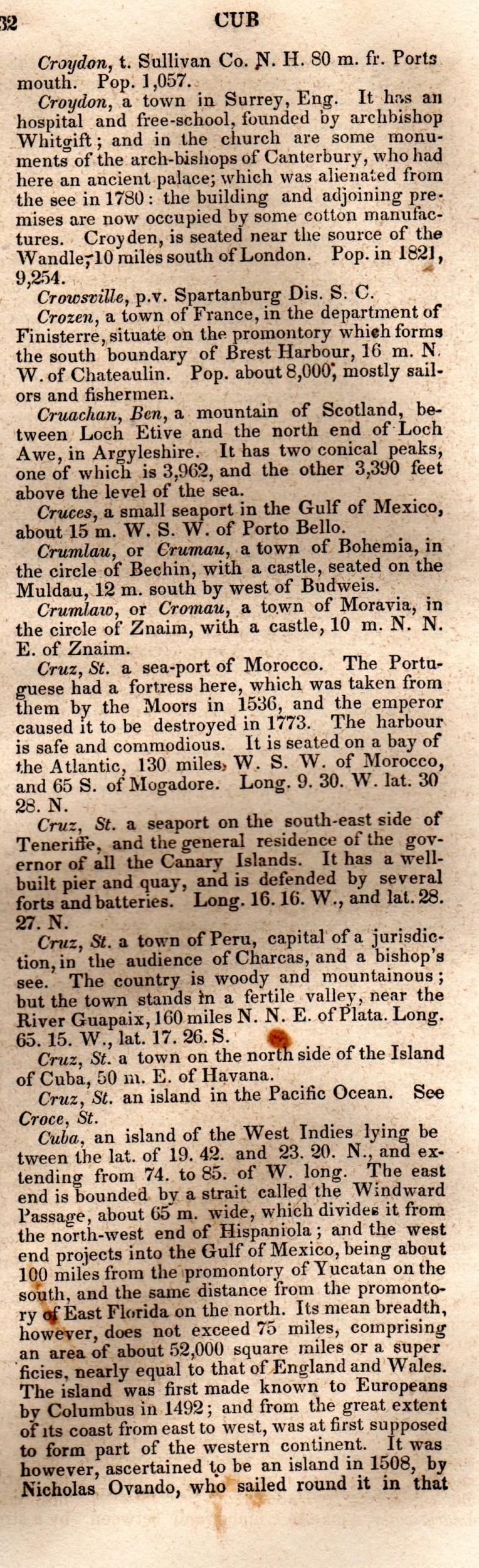 Brookes’ Universal Gazetteer (1850), Page 232 Right Column